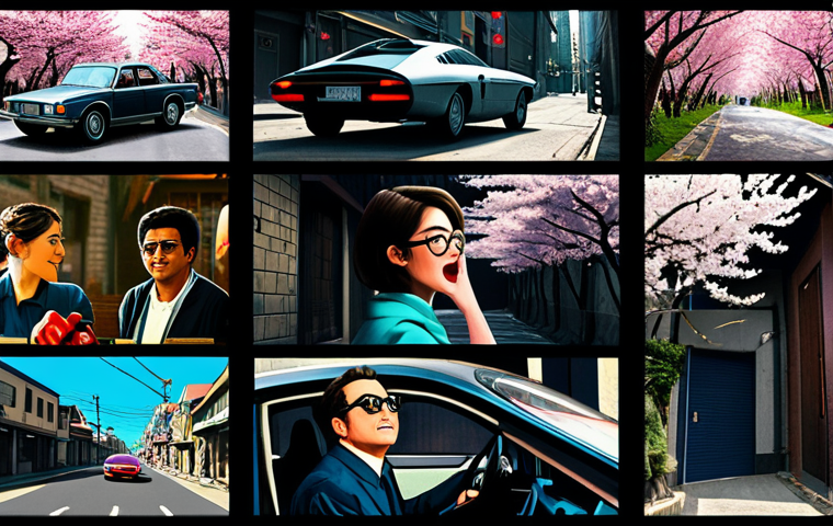 A Collage of Movie Genres**

"A vibrant collage showcasing iconic imagery from various film genres: action (a speeding car), romance (a couple embracing under cherry blossoms), comedy (a surprised face with oversized glasses), sci-fi (a sleek spaceship), thriller (a shadowy figure in a dark alley). The style should be colorful and inviting, appealing to a wide audience. Safe for work, appropriate content, family-friendly."

**