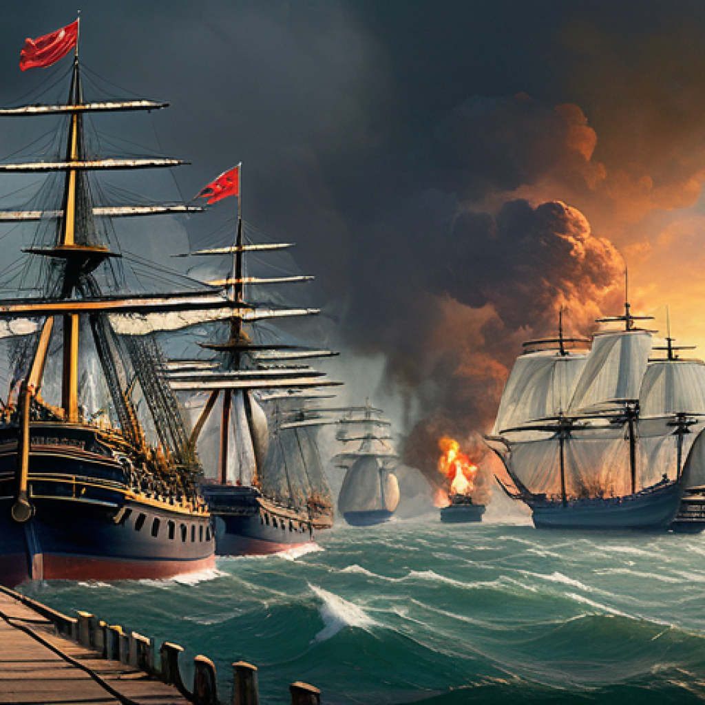 근대 역사 - **Awakening Shock: The Opium War Era**
"A dramatic historical scene set in a 19th-century Chines...