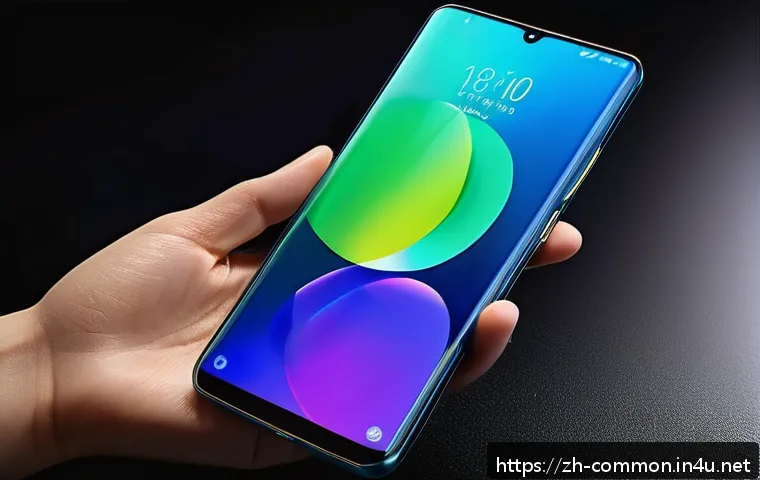 모바일 기술 - A futuristic smartphone showcasing a sleek, ultra-thin design made from advanced nano composite mate...